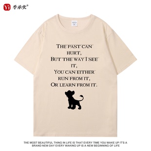 狮子王lion king卡通印花短袖男女夏季纯棉T恤宽松百搭衣服潮情侣