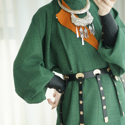 双面圆领袍外套日常通勤汉服