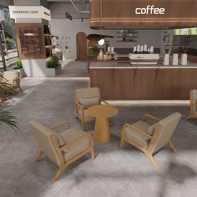 休闲单人沙f发椅优雅咖啡厅沙发椅蘑菇圆桌组合奶茶店桌椅组合