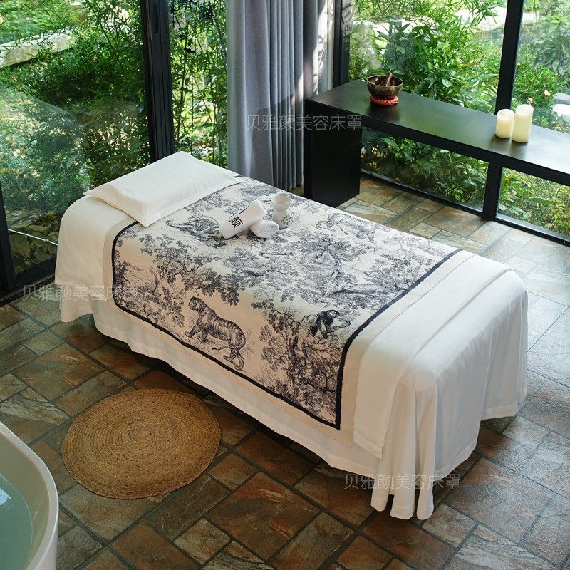 高端美容床罩四件套高档轻奢高级感美容院L专用洗头疗按摩床单床,床上用品,床罩,淘宝优惠券,粉丝福利购,淘宝优惠卷