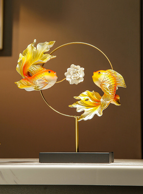 年年有余办公室创意锦鲤鱼招财A摆件玄关酒柜电视柜如鱼得水装饰