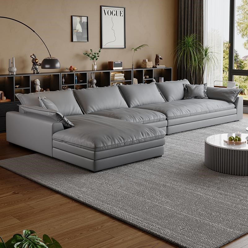 意式轻奢帆船贵妃沙发o现代极简大户型超宽大坐深真皮沙发2024新