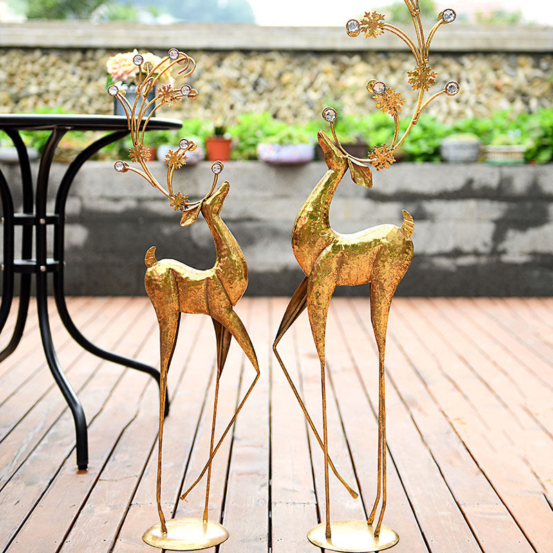 美式复古轻奢鹿落地装饰大摆w件服装店铺橱窗客厅电视柜旁玄关工,家居饰品,装饰摆件,淘宝优惠券,粉丝福利购,淘宝优惠卷