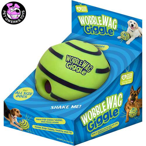 Wobble Wag Giggle Glow Ball Inactive Dog Toy Fun Giggle Soun