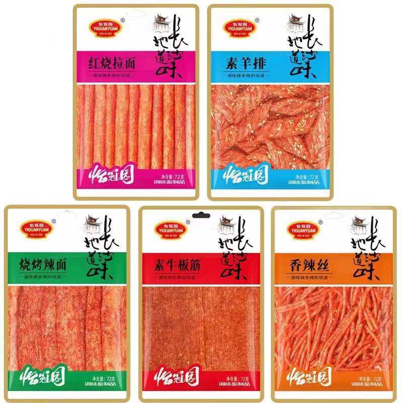 怡冠园辣条72g香辣丝烧烤拉面素羊排红烧拉面素牛板筋8090回忆