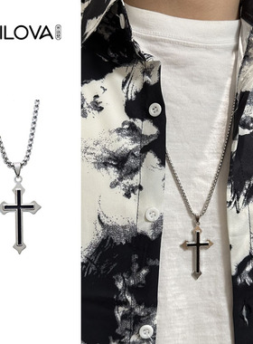 十字架项链男女嘻哈蹦迪吊坠百搭