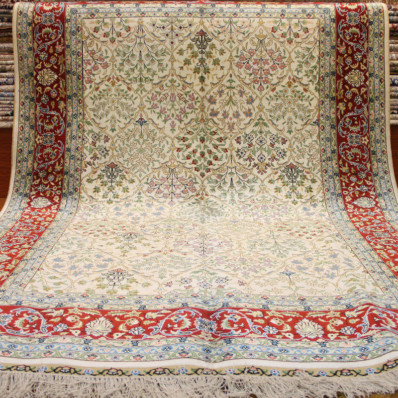 毯译 140x200厘米 出口海外波斯手工真丝地毯