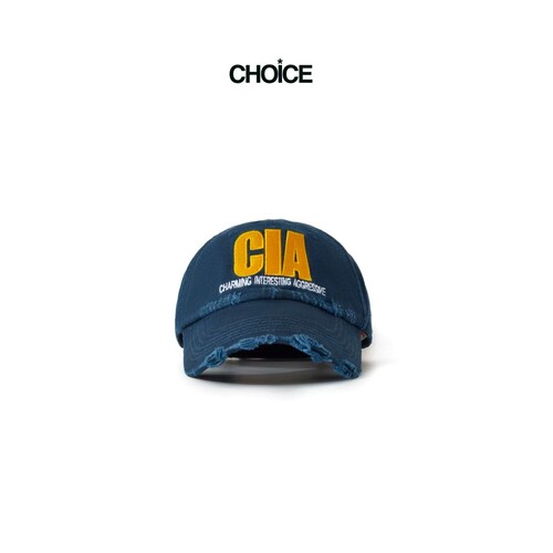【yigenanaya同款】「CIA」logo破坏水洗做旧棒球帽