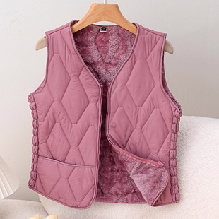 2025新款 v领显瘦百搭坎肩 秋冬羽绒棉马甲女加绒保暖内胆背心短款