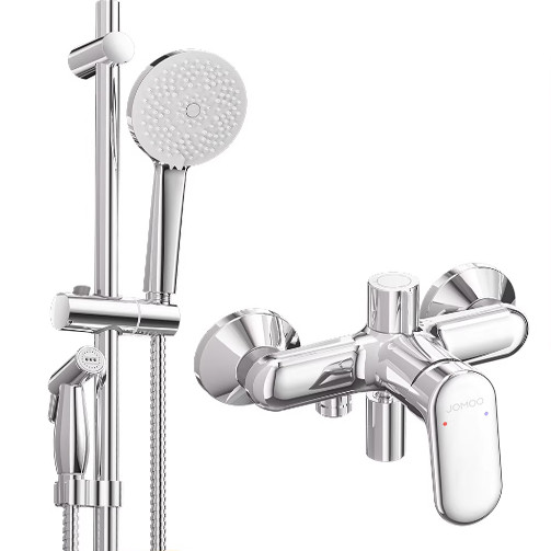 九牧卫浴无顶喷花洒套装淋浴家用简易明装沐浴室喷头卫生间淋浴器