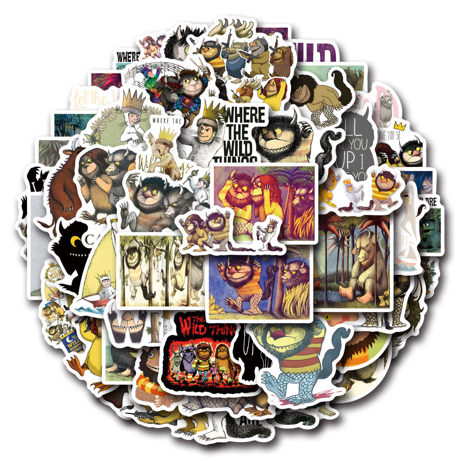 50张怪兽出没贴纸涂鸦滑板车吉他手机diy创意手帐装饰粘贴画