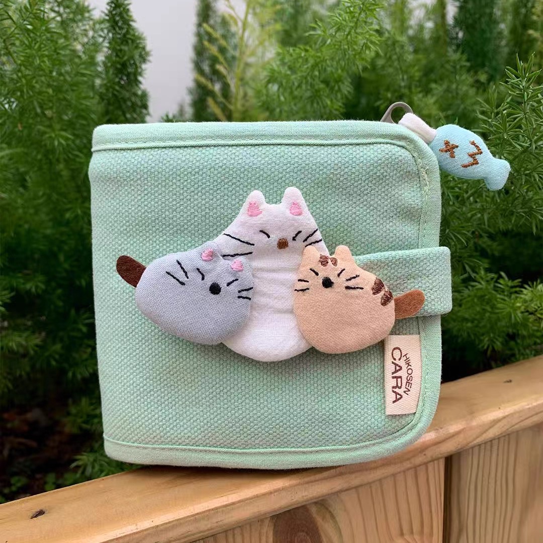 日系可爱小猫短款零钱包