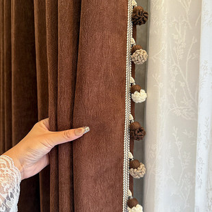 美拉德窗帘花边辅料中古风装饰立边幔头底边侧拼吊穗布艺配饰点缀