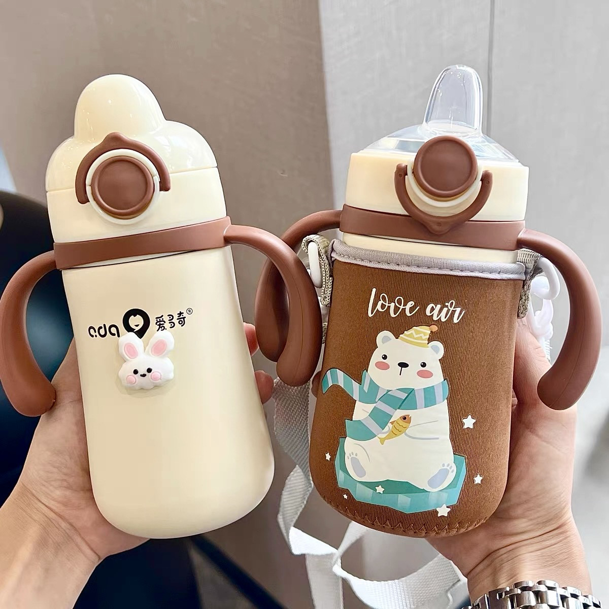 婴儿鸭嘴保温杯奶瓶宝宝水杯儿童外出专用6个月以上不锈钢刻度杯,餐饮具,保温壶,淘宝优惠券,粉丝福利购,淘宝优惠卷