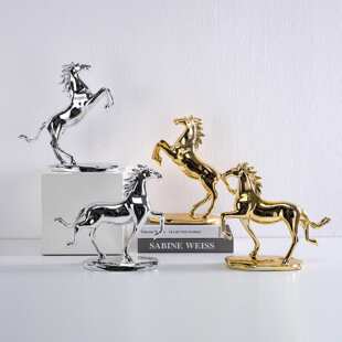 轻奢电镀骏马办公室摆件桌面装饰书房书柜工艺品马到成功开业礼品