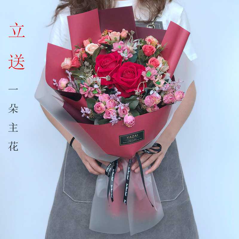 仿真花束毕业手捧花拍照假花道具交车年会大颁奖情人节生日礼物女