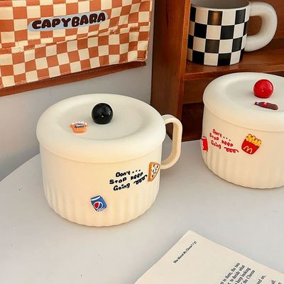 可爱泡面碗带盖304不锈钢宿舍学生高颜值个人专用上班族保温饭碗