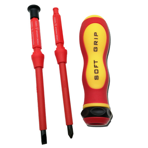 工业级电工专用绝缘螺丝刀套装双头十字一字两用磁性超硬改锥起子