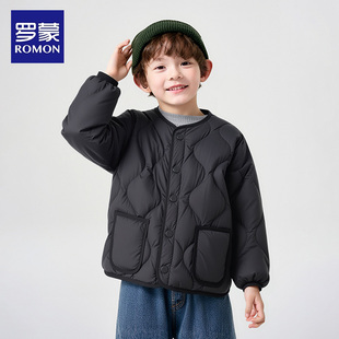 罗蒙男童女童轻薄羽绒服儿童冬装外套2025新款宝宝中大童保暖上衣