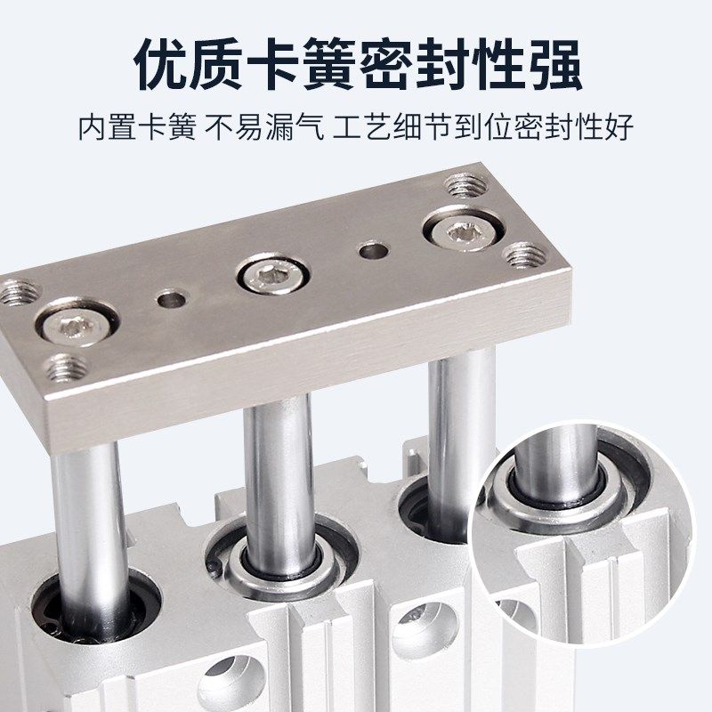 气动TCM32X75三轴带导杆气缸TCM32X30-S三杆带导杆气缸TCM32X50-S