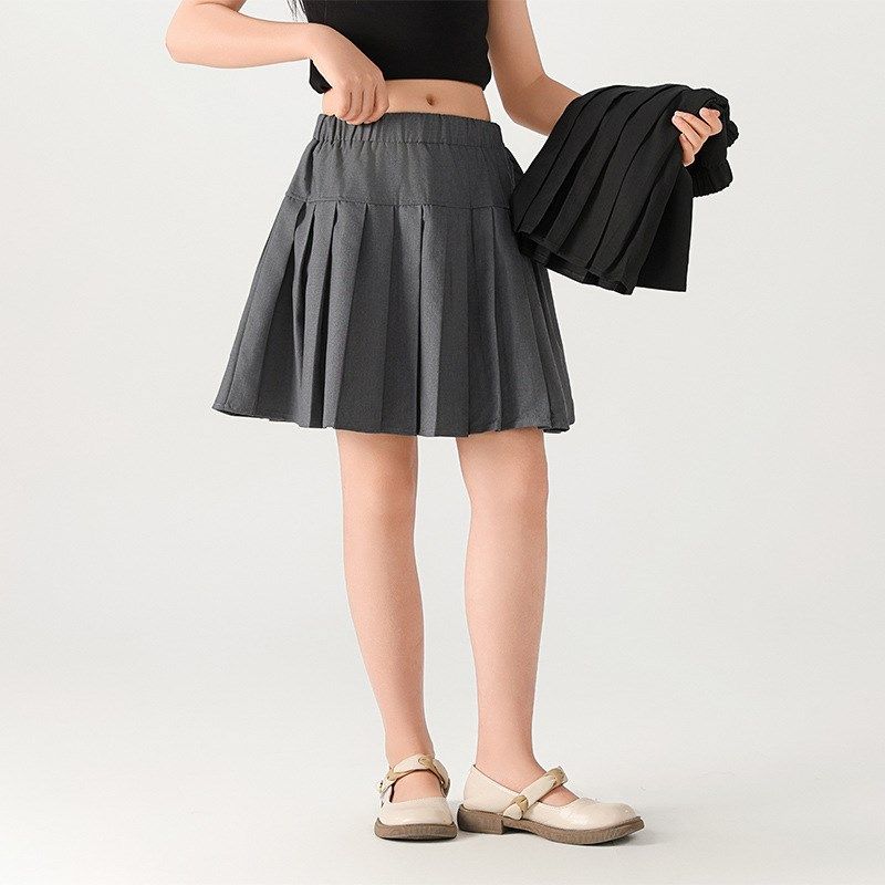 胖女童百褶裙儿童夏季加肥加大半身裙中大童学院百搭大码短裙JK裙