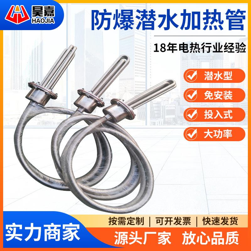 大功率防爆型潜水加热管380v工业水箱电热管投入水槽油罐池加热棒