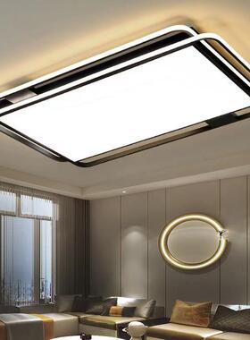 LED简约现代大气长方形吸顶灯卧室灯客厅灯餐厅灯北欧黑色风格灯