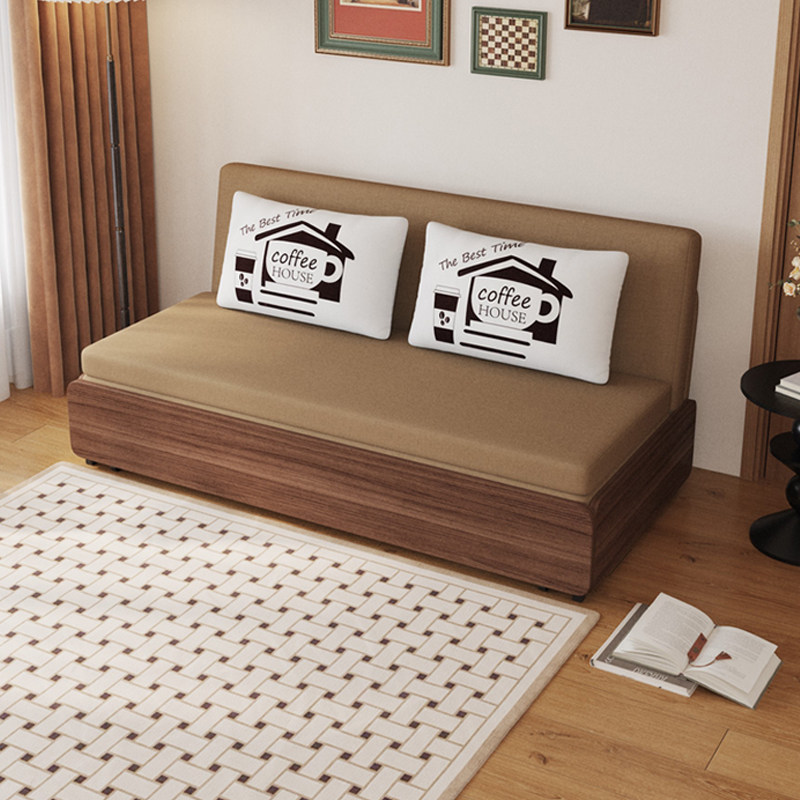 折叠沙发床一体两用多功能小户型公寓胡桃实木2025新款懒人小沙发