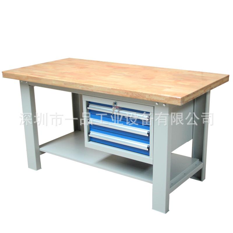 一品榉木重型钳工台车间实木桌子工作台维修操作装配打包台定制图片