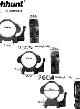 一件代发货ohhunt 30mm管径快拆双钉版钢制20mm宽夹具低中高瞄夹