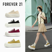 女款 2026新款 春季 F21厚底增高6cm帆布鞋 一脚蹬时半托显脚小板鞋