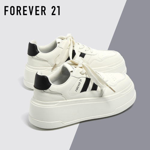 F21厚底增高6cm小白鞋女款