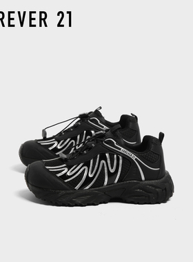 F21黑色老爹鞋女2026新款春季软厚底增高轻便百搭户外休闲运动鞋