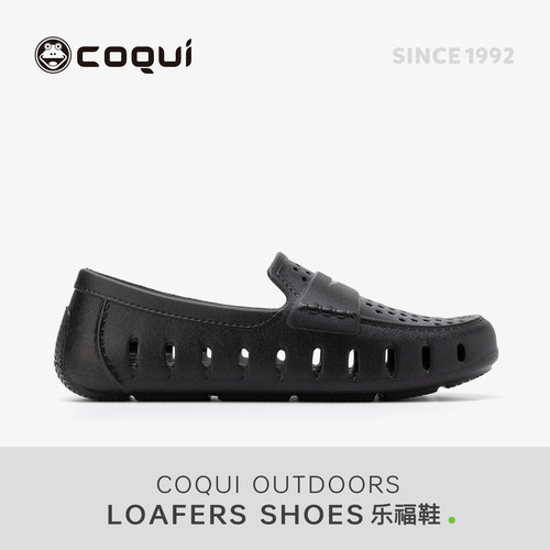 COQUI酷趣2025新款乐福洞洞鞋老钱风复古鞋男女同款一脚蹬皮鞋