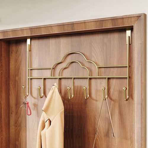 免打孔门后挂衣架挂钩收纳衣服包包挂架厨房浴室铁艺门上衣帽挂钩