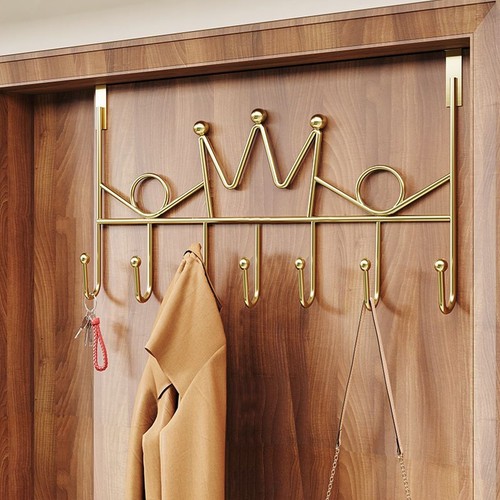 免打孔门后挂衣架挂钩收纳衣服包包挂架厨房浴室铁艺门上衣帽挂钩