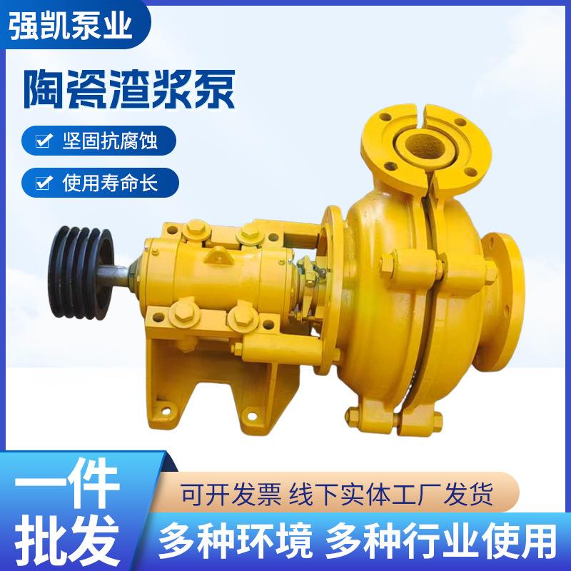 陶瓷渣浆泵抗腐抗磨矿用浆液泵碳化硅泵高铬合金卧式渣浆泵