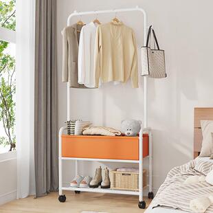 衣帽架落地简易家用卧室内折叠可移动多功能角落挂隔夜衣服收纳架