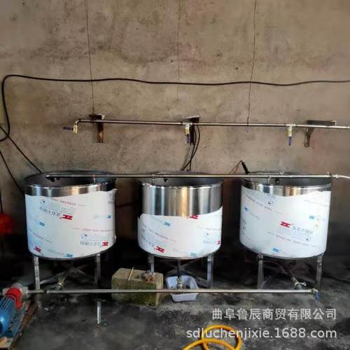 豆花豆浆不锈钢煮浆桶具备大小型号的两连煮蒸汽加热煮浆设备