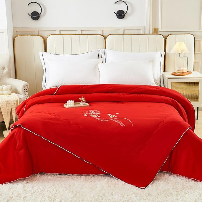 高档结婚冬天被子大豆纤维大红子母被二合一拉链婚庆被春秋冬被芯