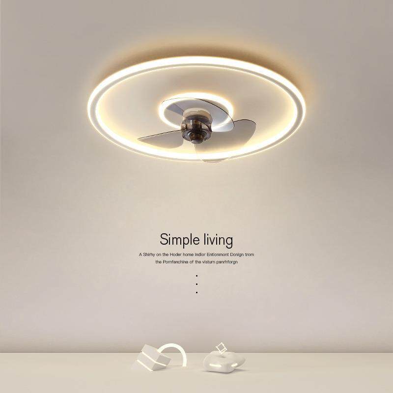 极简卧室吸顶风扇灯吊扇灯现代简约客厅超薄隐形电扇灯带风扇吊灯