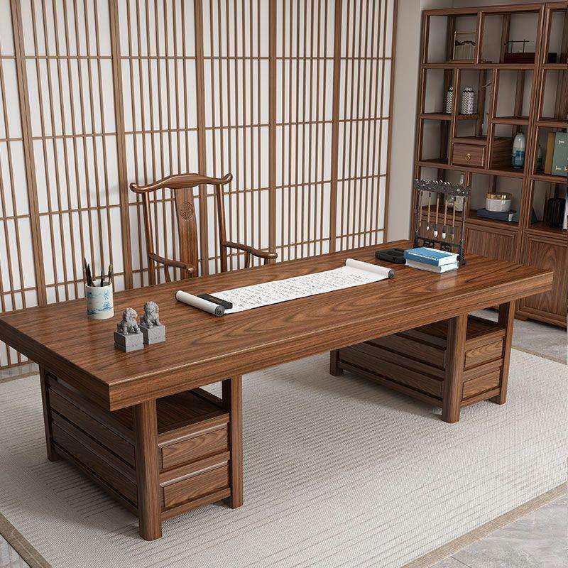 实木书桌新中式复古风画案写字台带抽屉办公书房画案茶几家用客厅