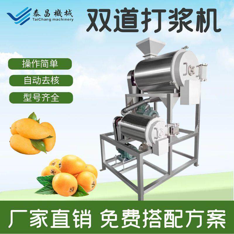 商用芒果打浆设备枇杷果去核去皮机器果蔬液体打浆设备枇杷果加工