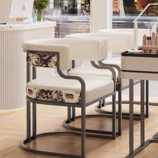 美甲椅子顾客化妆椅单人靠背沙发椅轻奢感卧室梳妆台凳子