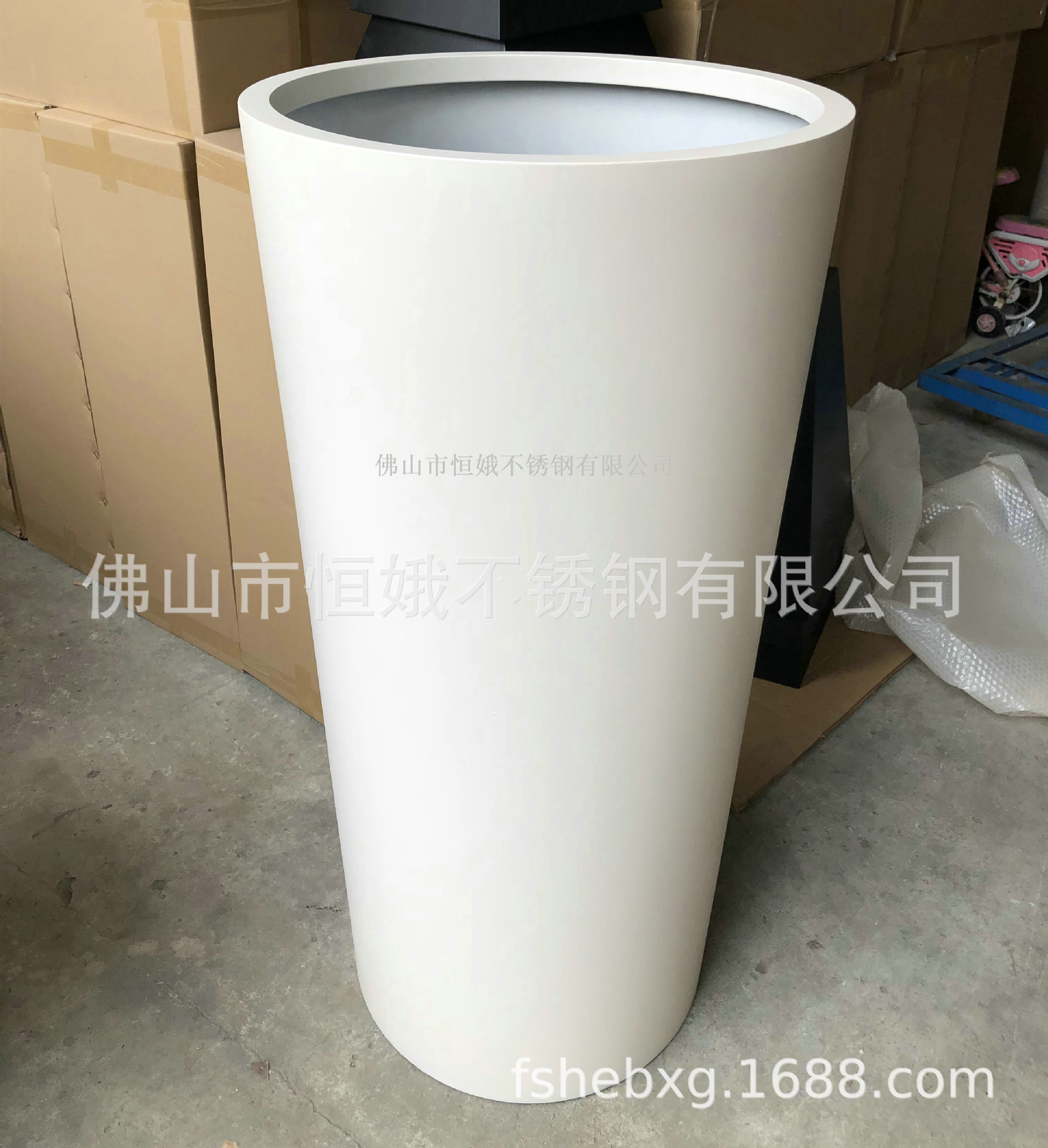 室内装饰圆柱形落地花瓶假花装饰花瓶不锈钢镀色花瓶