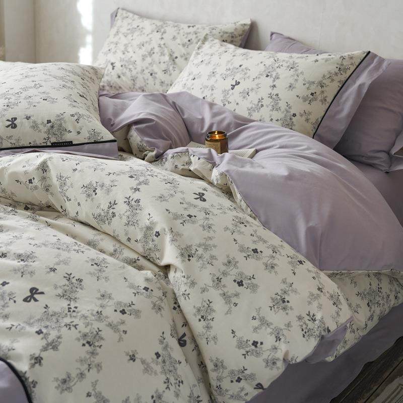 小清新纯棉100全棉床上四件套冬季简约学生宿舍被套床单人三件套4