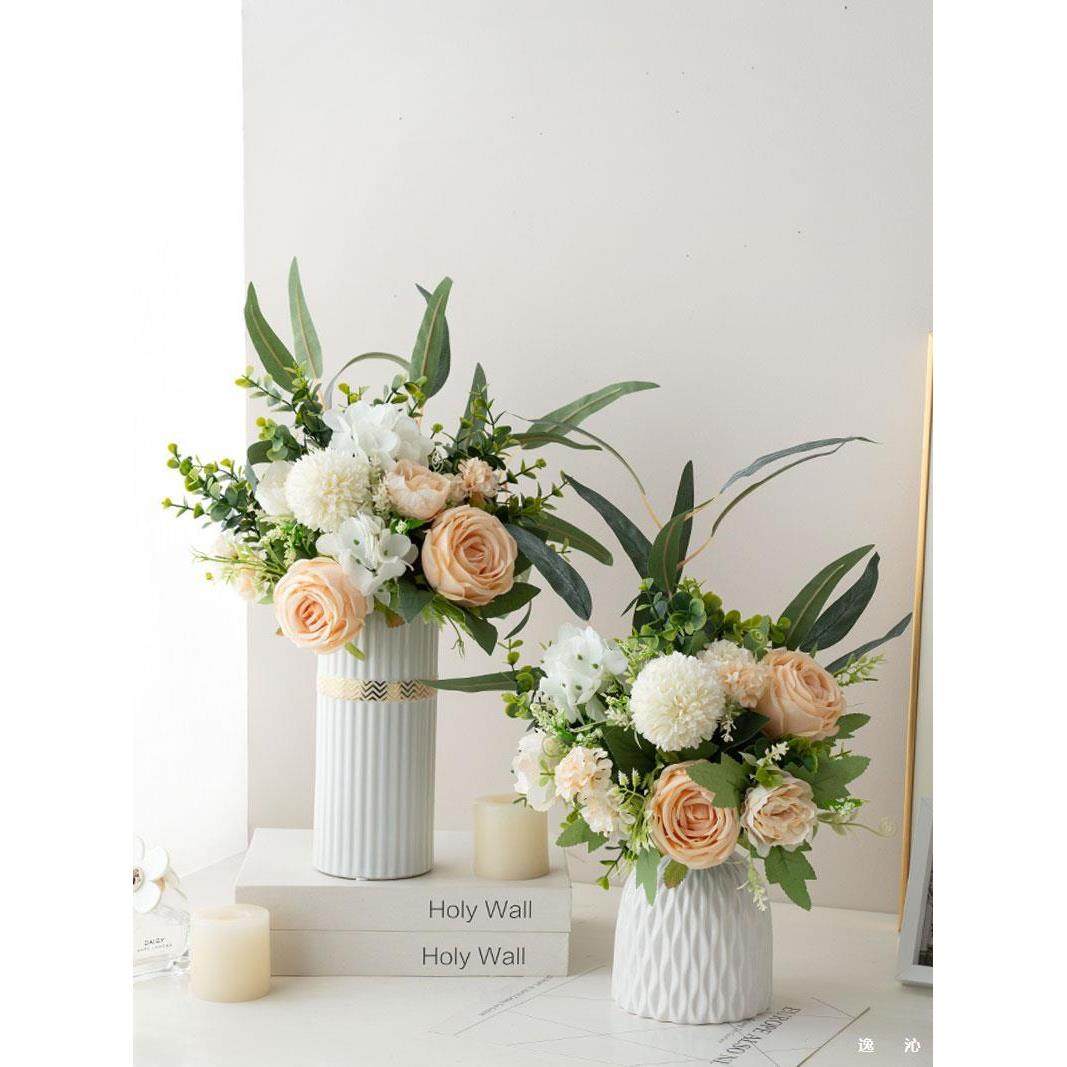 北欧现代仿真花假花香槟色小清新客厅餐桌电视柜玄关装饰摆件绿植