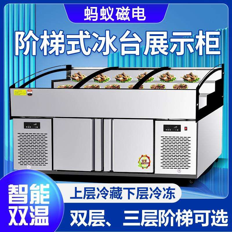 三阶梯餐厅凉菜熟食卤菜烧烤商用冷藏柜展示柜冰柜冷冻柜冰台