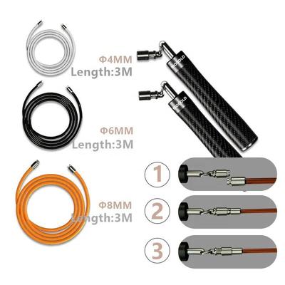 MOGOLD碳纤维468三绳卡扣可调换健身竞速美体三用跳绳可定图案