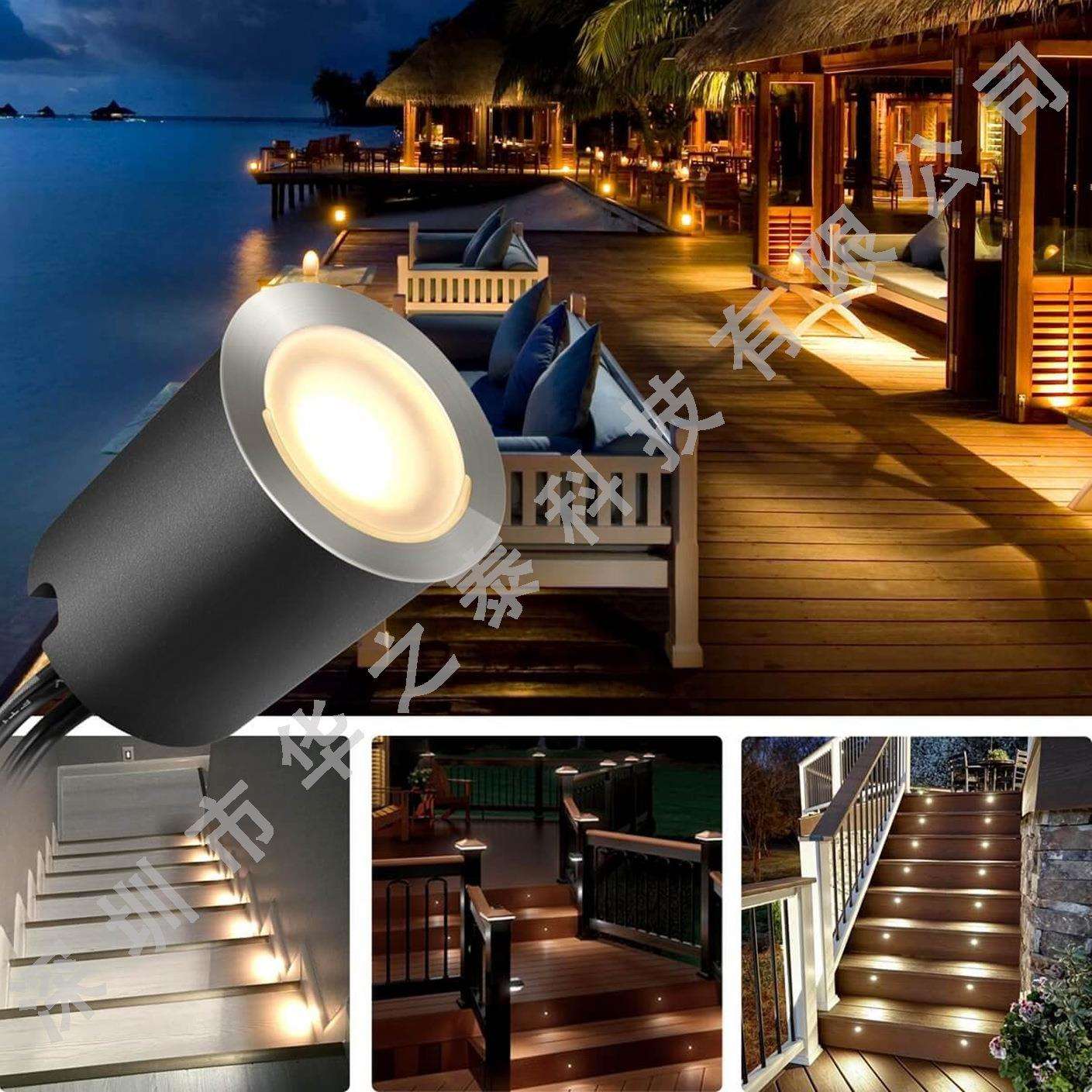 LED甲板灯具不锈钢地埋灯嵌入式阶梯IP67防水工厂楼梯灯